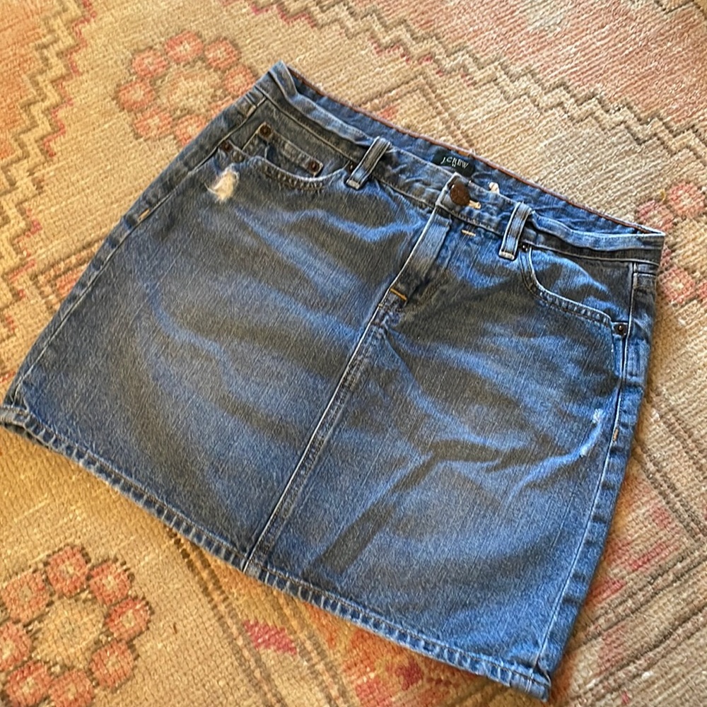 J. Crew vintage distressed denim mini skirt
